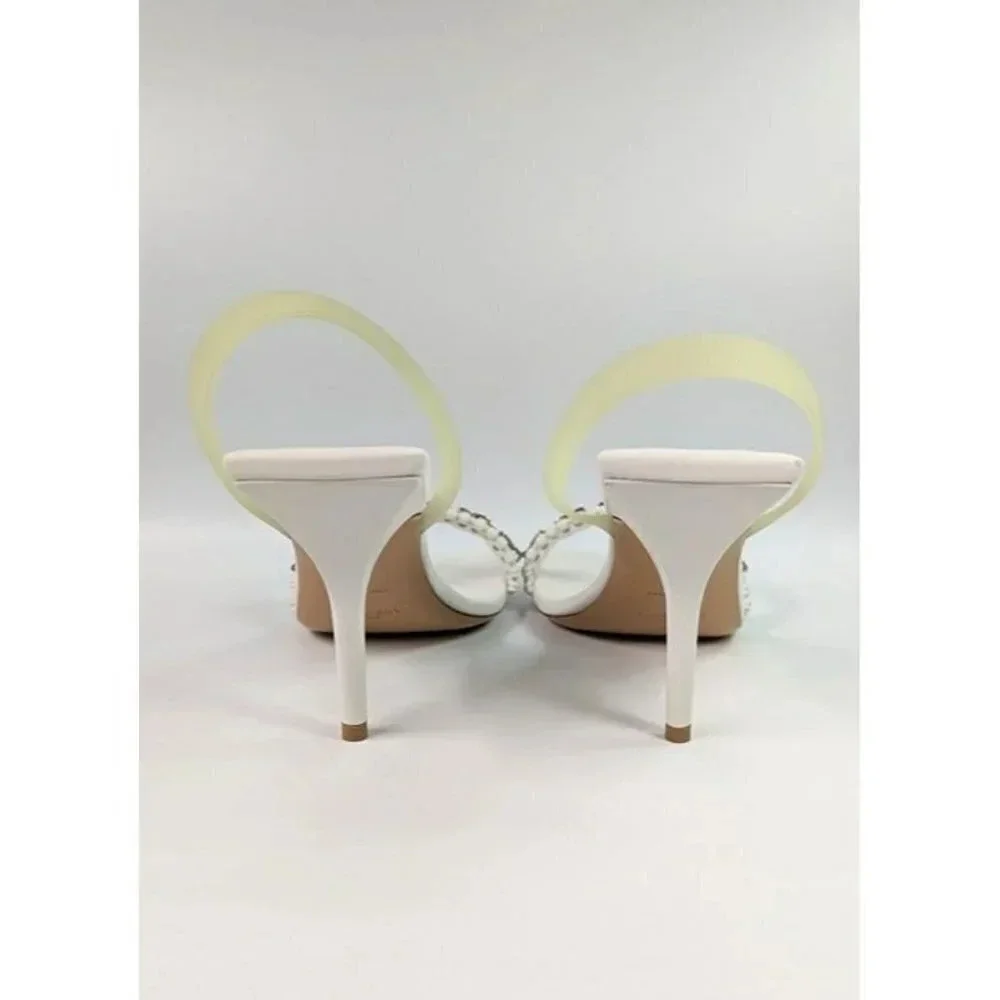 Givenchy Chain Embellished G Woven Ivory Leather Heel Sandals Size 41 MSRP $925 - Picture 9 of 13